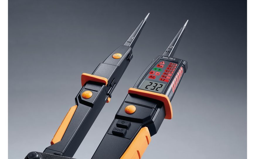 Įtampos testeris Testo 750-3 su LC ekranu ir RCD testavimo funkcija