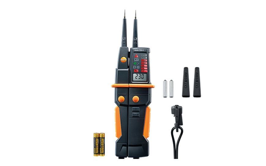 Įtampos testeris Testo 750-3 su LC ekranu ir RCD testavimo funkcija
