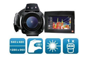 Termokamera Testo 890 ar 640 x 480 pikseļu iz&scaron;ķirtspēju un 1 SuperTele objektīvu 0563 0890 X4 фото