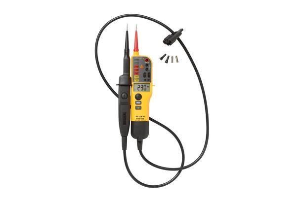 Dviejų polių įtampos ir grandinės vientisumo testeris Fluke T130 6-690V AC DC LCD ekranas
