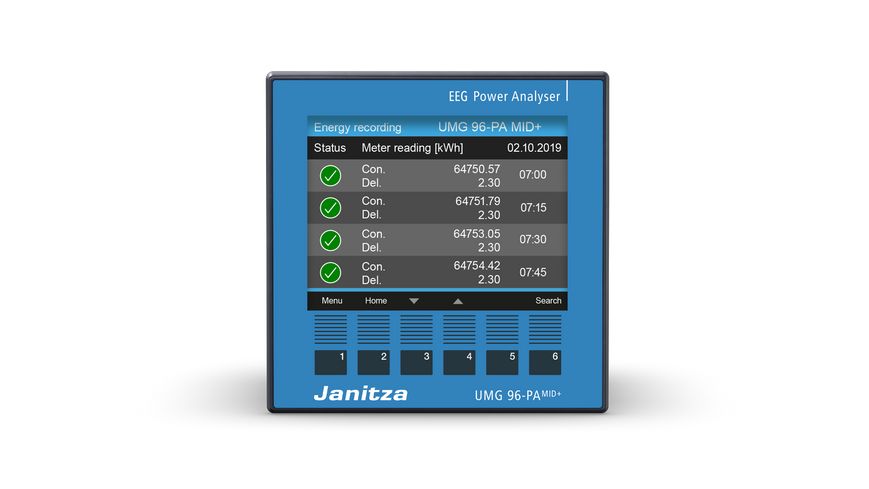 Modular Power Analyzer Janitza UMG 96-PA-MID+ MID Certified Class 0.2S