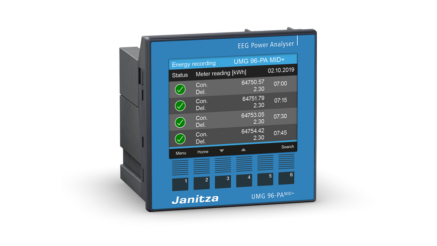 Modular Power Analyzer Janitza UMG 96-PA-MID+ MID Certified Class 0.2S