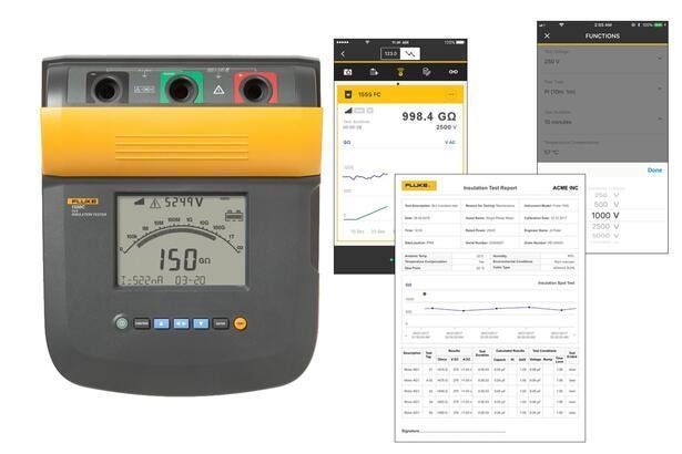 Izoliacijos varzos matuoklio rinkinys Fluke 1555/Kit 10kV Fluke Connect megohmetras