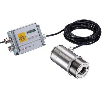 Infrared thermometer optris CTlaser F2 for temperature measurement of CO2 flame gas
