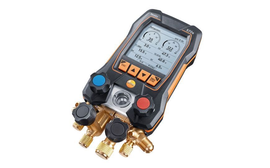 Viedais digitālais kolektors Testo 570s komplekts ar bezvadu zondēm un uzpildes &scaron;ļūtenēm 0564 5703 фото