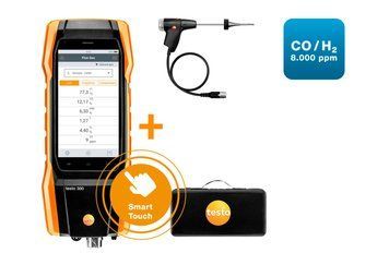 testo 300 NEXT LEVEL kit 2 - flue gas analyzer (O2, CO H2-compensated up to 8,000 ppm)