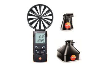 Vane anemometer Testo 417 kit 1 with measurement funnels and App connection