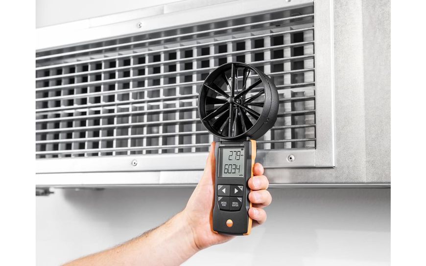 Крыльчатый анемометр Testo 417 комплект 1 с измерительными воронками и управлением через приложение 0563 1417 фото