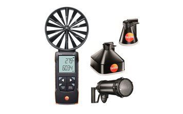 Vane anemometer Testo 417 kit 2 with measurement funnels and flow straightener