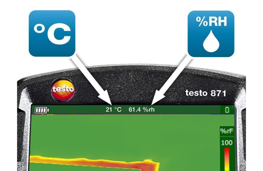 Termokameras komplekts Testo 871 ēku diagnostikai ar Bluetooth mitruma zondi 0560 8715 фото
