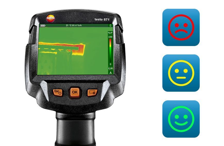 Termokameras komplekts Testo 871 ēku diagnostikai ar Bluetooth mitruma zondi 0560 8715 фото