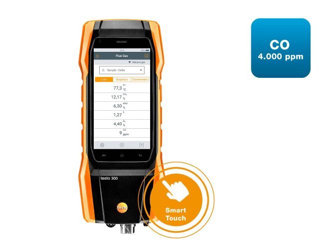 testo 300 - Flue gas analyzer (O2, CO up to 4,000 ppm)