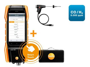 testo 300 NEXT LEVEL kit 2 - flue gas analyzer (O2, CO H2-compensated up to 8,000 ppm)