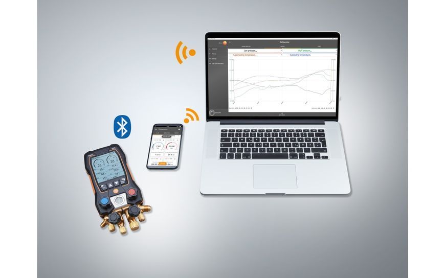 Smart digital manifold kit Testo 557s Smart Vacuum Kit with wireless vacuum and temperature probes