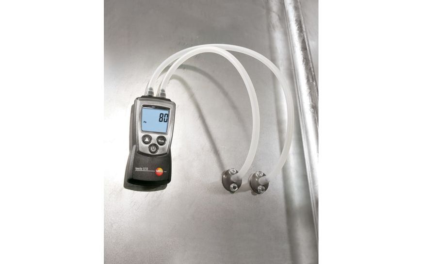 Differential pressure measuring instrument set Testo 510 set with silicone hose and accessories